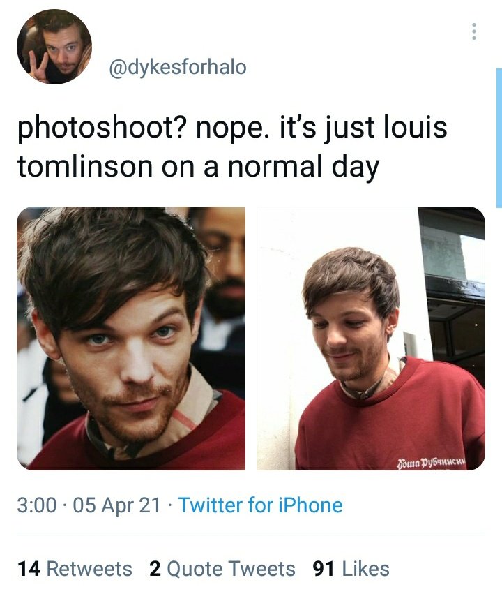 but only uses louis for aesthetics and hit tweets