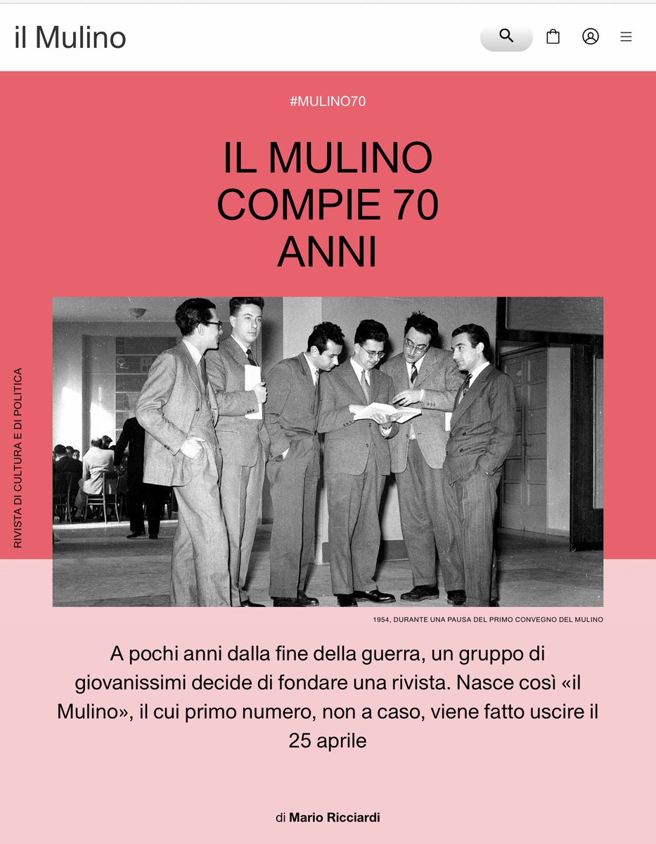Eccolo qui, ci siamo. Oggi <a href="/rivistailmulino/">Rivista il Mulino</a> compie settanta anni, e il nuovo sito è on-line: rivistailmulino.it

Buona lettura a tutti!

#Mulino70 #25aprile