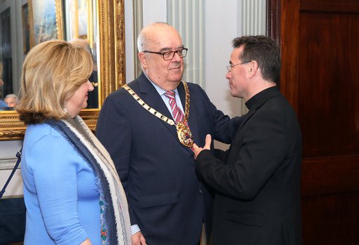 His Worship the Mayor hosts lunch in the Mayor’s Parlour, yesterday, in honour of the Apostolic Nuncio to Great Britain, His Excellency, Archbishop Claudio Gugerotti, on the occasion of the Episcopal Ordination of Gibraltarian priest, The Most Rev. Mgr. Mark Miles.