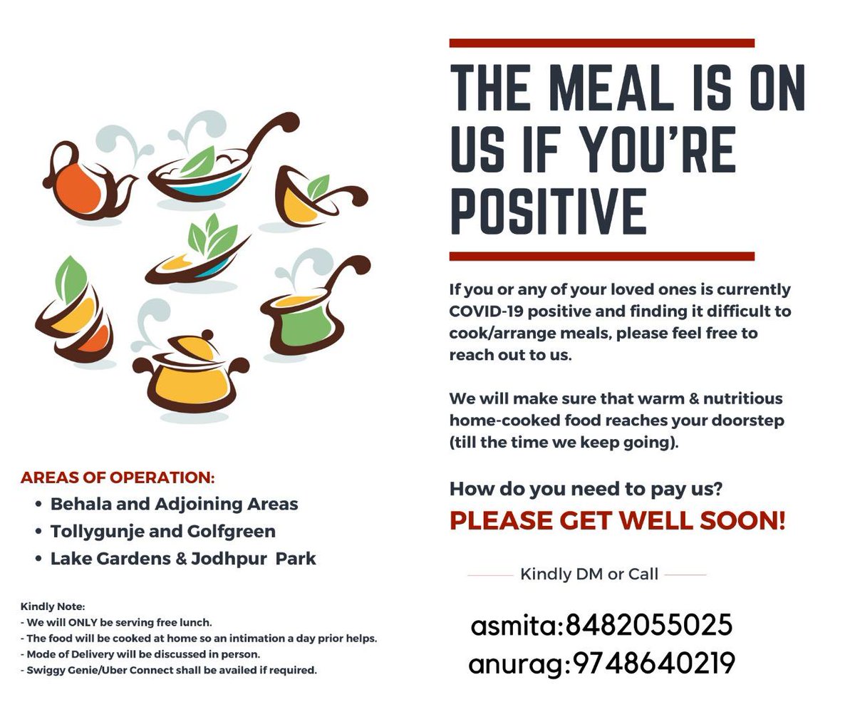 #Kolkata my nephew and niece have started an amazing initiative to serve home-made food for families struggling to provide for food for family members down with #Covid19
Details below
#Kolkata #KolkataCovidCare