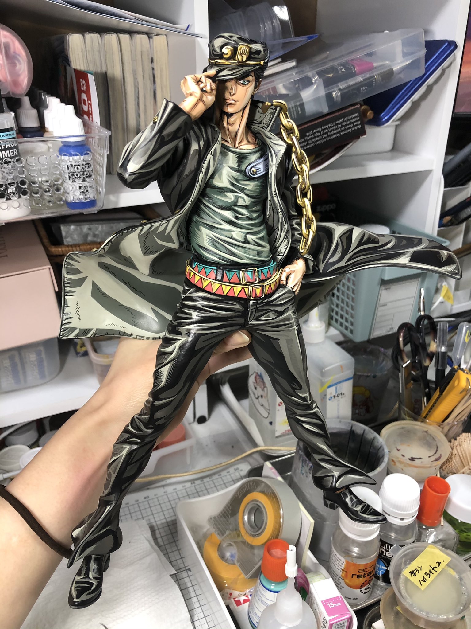 Maマン フィギュア筆塗りペインター Before After Smsp承太郎フィギュア 2次元化しました やれやれだぜ Maマン フィギュア筆塗りペインター Before After Smsp承太郎フィギュア 2次元化しました やれやれだぜ