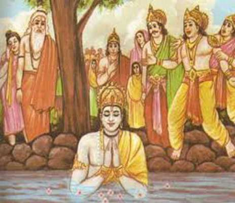 On Vasishtha's advice, he then asked Lakshmana to leave him for good, as this would be equivalent to death, as far as he was concerned. So the younger brother went to the banks of River Sarayu and resolved to give up his life by drowning there.13/23