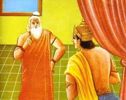 The angry sage threatened to curse all of Ayodhya if he was not let in immediately. A frightened Lakshmana decided to interrupt the meeting and inform his brother about the sage's arrival. Rama quickly concluded his meeting and received the sage with due respect. 11/23