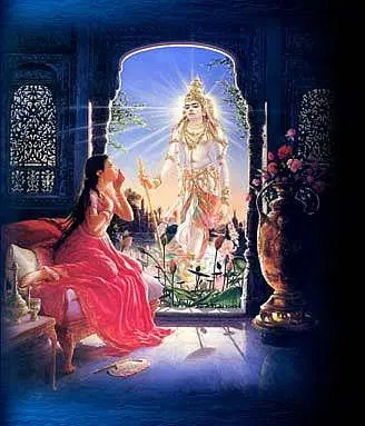 Curious Kunti called Surya Deva, and immediately bore her first son, Karna. Fearing the fate of an unwed mother, she float down him in a river. It was took by Adhiratha, who raised him. He went on to become one of the greatest warriors and a sworn enemy of the Pandavas.15/23