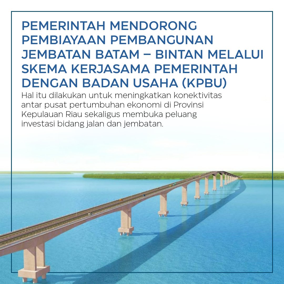 TagarNKRI's tweet photo. Hal itu dilakukan untuk meningkatkan konektivitas antar pusat pertumbuhan ekonomi di Provinsi Kepulauan Riau sekaligus membuka peluang investasi bidang jalan dan jembatan.

Bersatu Mengawal Negeriku https://t.co/PjYzP4zFh8