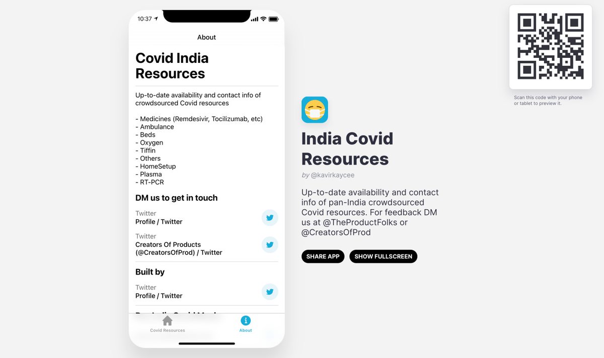  @TheProductfolks and  @CreatorsOfProd are maintaining a crowdsourced directory of Covid resources. https://indiacovidresources.in/ 