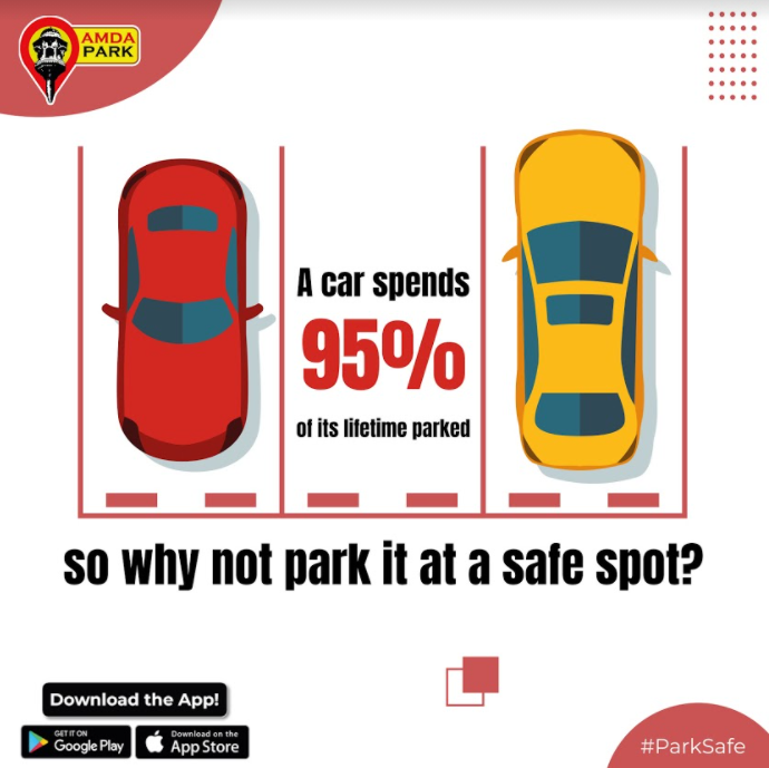 amdapark's tweet photo. Choose the best spot for your car. Book it from your home using AmdaPark app.

@AmdavadAMC @SmartCityAhd 

#amdapark #ParkinginAhmedabad #bookfromhome #parksafe #bookwithus #relax #dontstress #smartpark #AhmedabadParking #ParkingSpace #smartparking #SmartCityAmdavad #MaruAmdavad https://t.co/XslxxivQsl