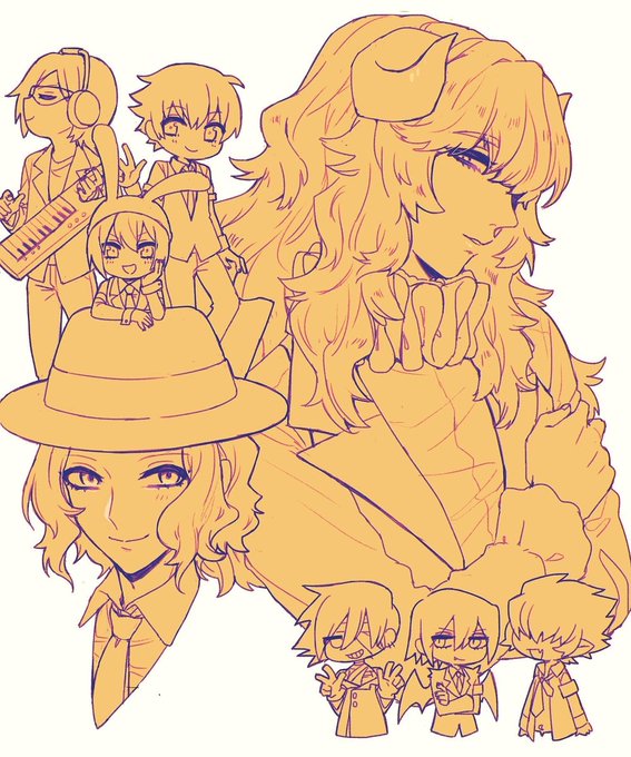 前に描いたポップンの推し🌸(右は擬人化 