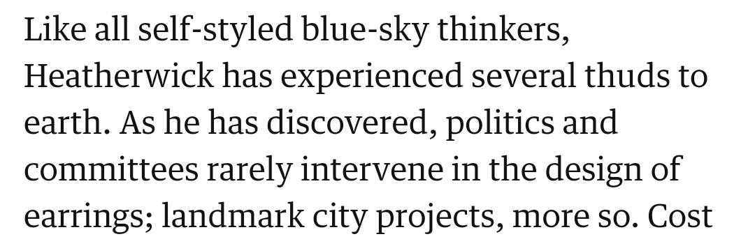 Yeah, but most "blue sky thinkers" (what other colour skies every get thought about?) don't fall upwards after every this. Damn those politics & committees stopping ALL the blue skies.