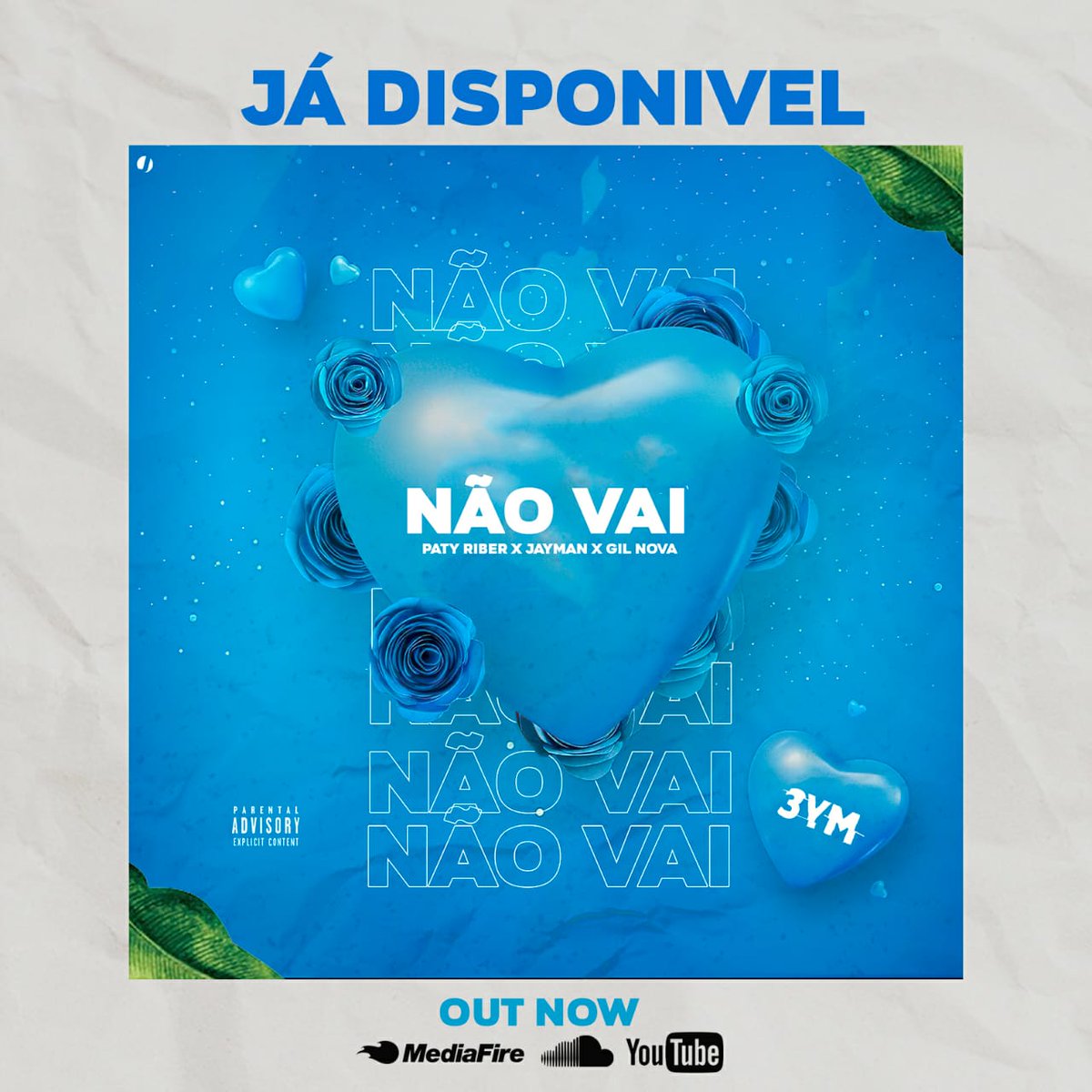 3ymOficial's tweet photo. A 3YM apresenta o seu novo single "Não Vai"💔
Ouvir:https://t.co/kqmbv9OCf1
Baixar:https://t.co/ChloaGOXyi
YouTube:https://t.co/7f4GigOPS2
#3YM #Nãovai #5anosdeExistência #2k21 @paty_riber  @gil3ym https://t.co/7mxsocwT6o