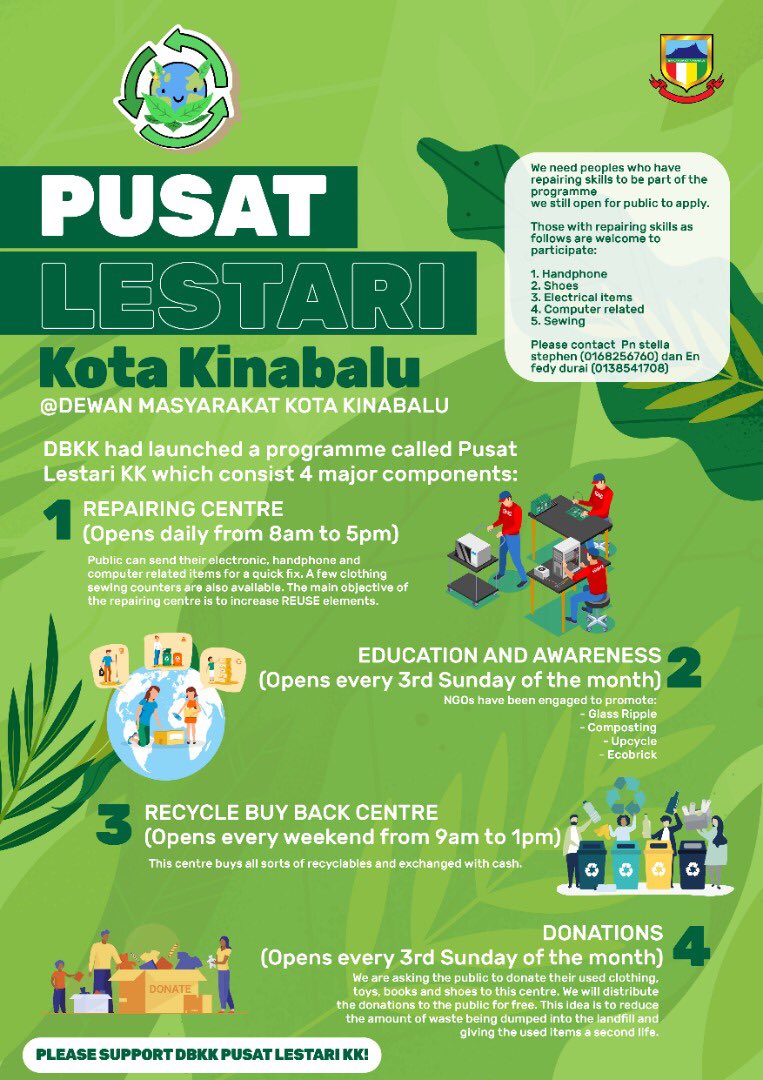 2. Pusat Lestari KKFound out about this when we were walking over to Australia Place. A  @DBKKtweet initiative, to create awareness & encouraging eco-friendly lifestyle. Yess! For donating, recycling, repairing & educating all in one centre.Had sharing session w Mr. Feddy.