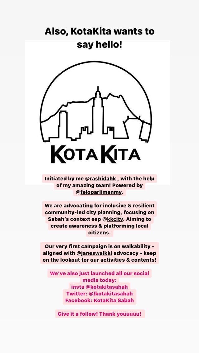  @KotaKitaSabah has just recently been established.We care about past, present & future KK city evolution, advocating for community-led planning. We create awareness (like this thread!). Coming up, walkability campaign Check these out! Thank you for your support 