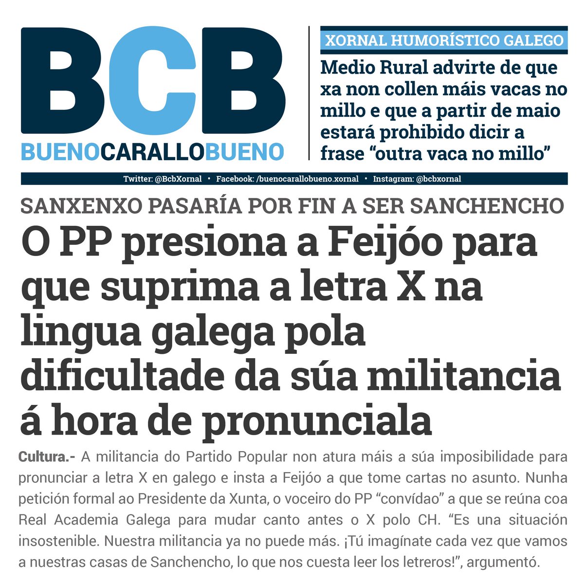 🔴 Bos días. A edición dominical do BCB ven con informacións confidenciais e co humor de Mac Lordelo. Síguenos e comparte para apoiar o xornalismo independente🗞✍🏼 <a href="/PPCoruna/">PP A Coruña</a> <a href="/ppdegalicia/">PP de Galicia</a> <a href="/AcademiaGalega/">Real Academia Galega</a> <a href="/rgallego6/">Rosa Gallego</a> @FeijooGalicia #sanxenxo