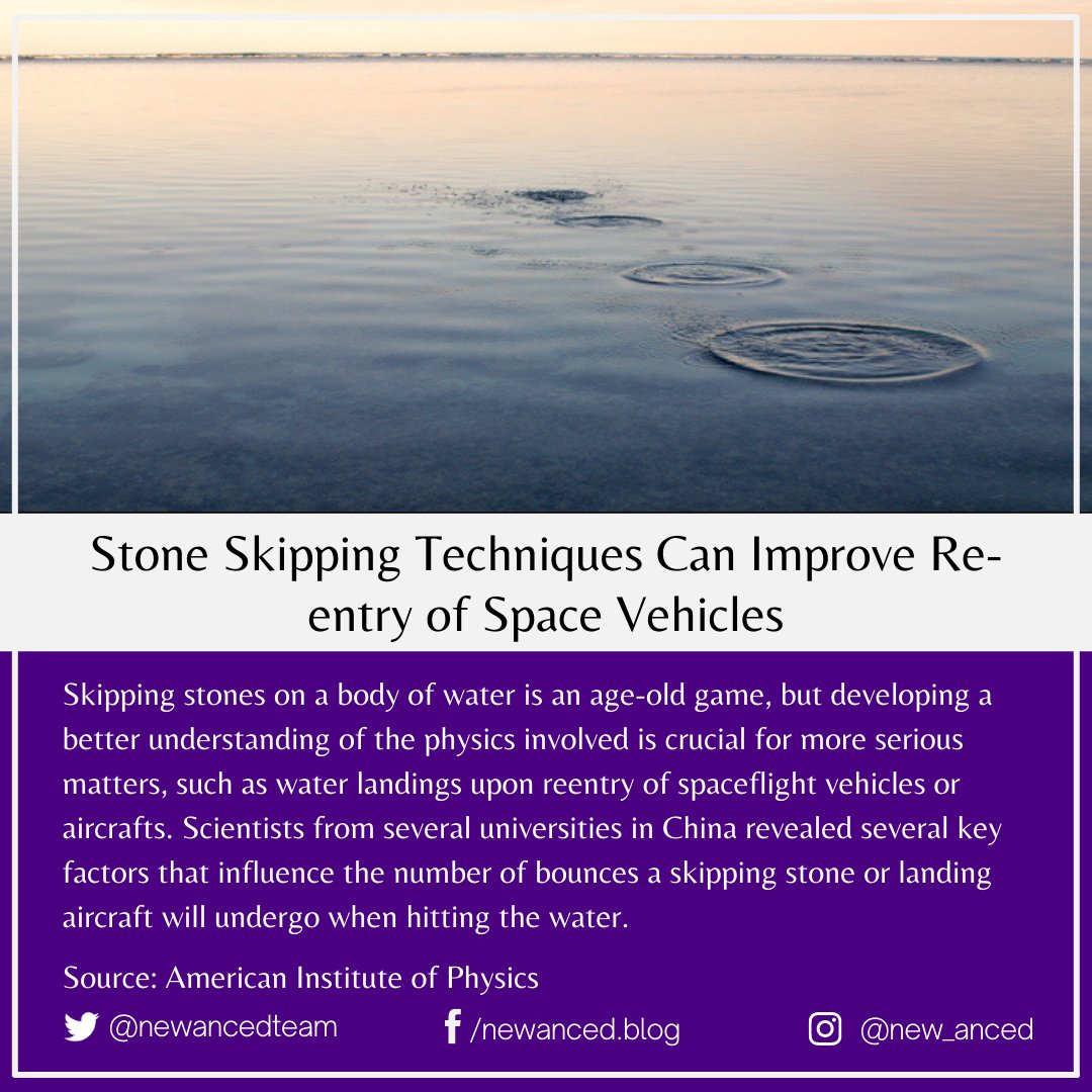 sciencenstuf's tweet photo. Stone Skipping Techniques Can Improve Re-entry of Space Vehicles
Source: American Institute of Physics
📷 Forrester Research, Inc
#science #news #skippingstones #reentry #spacevehicles #spaceflight #aircraft #landing #americaninstituteofphysics
https://t.co/AOSmh2Jlib https://t.co/JJRqMlDoaV