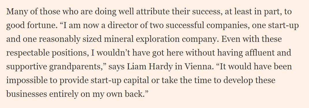 Perhaps because of this, I found it fascinating to see how often young people who were doing well attributed their success to luck, rather than purely to their own merit & hard work.