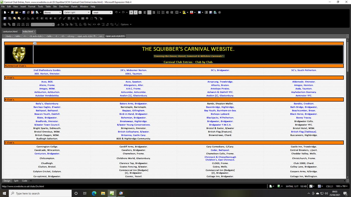 1st Sunday upload of our Carnival Club entries section completely updated online now. 2nd upload due next Sunday. scwebsite.co.uk/clubs/index.ht…