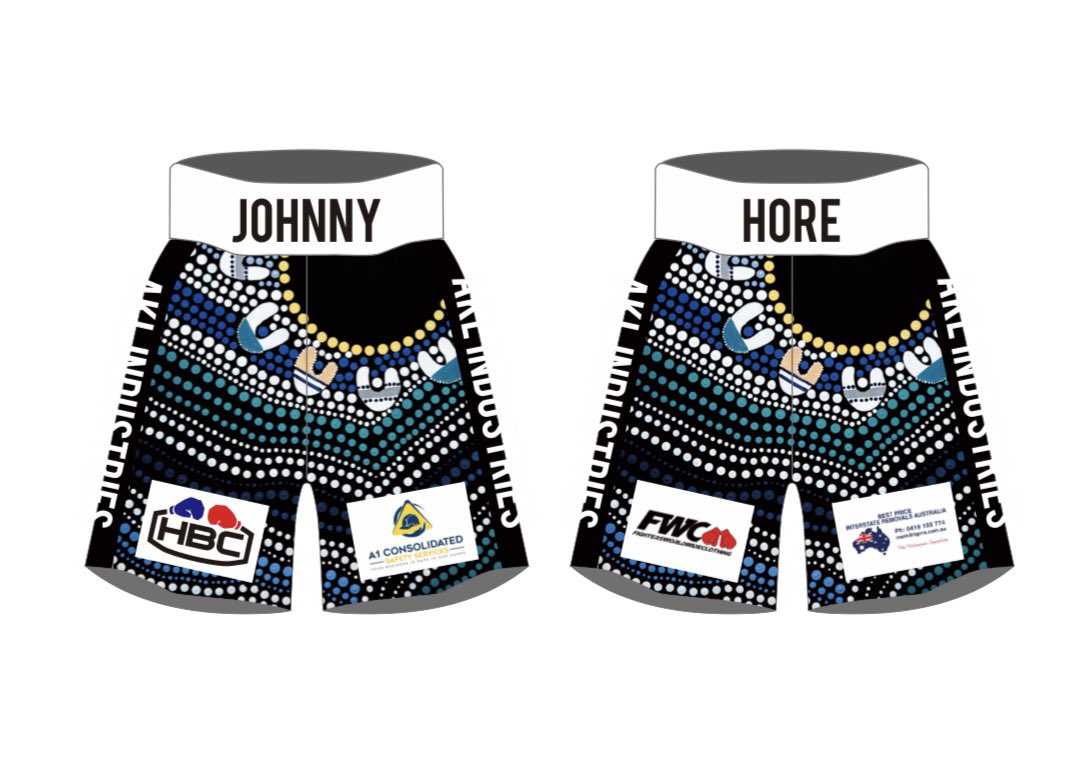 HoreBrad's tweet photo. Can’t wait to wear these for my Australian Title Fight on June 5th in Melbourne. These are hold so much sentimental value having my dads name on them! This fight is for him! #AustralianTitle #June5th #Melbourne #AndTheNew https://t.co/2FGdhFlarQ