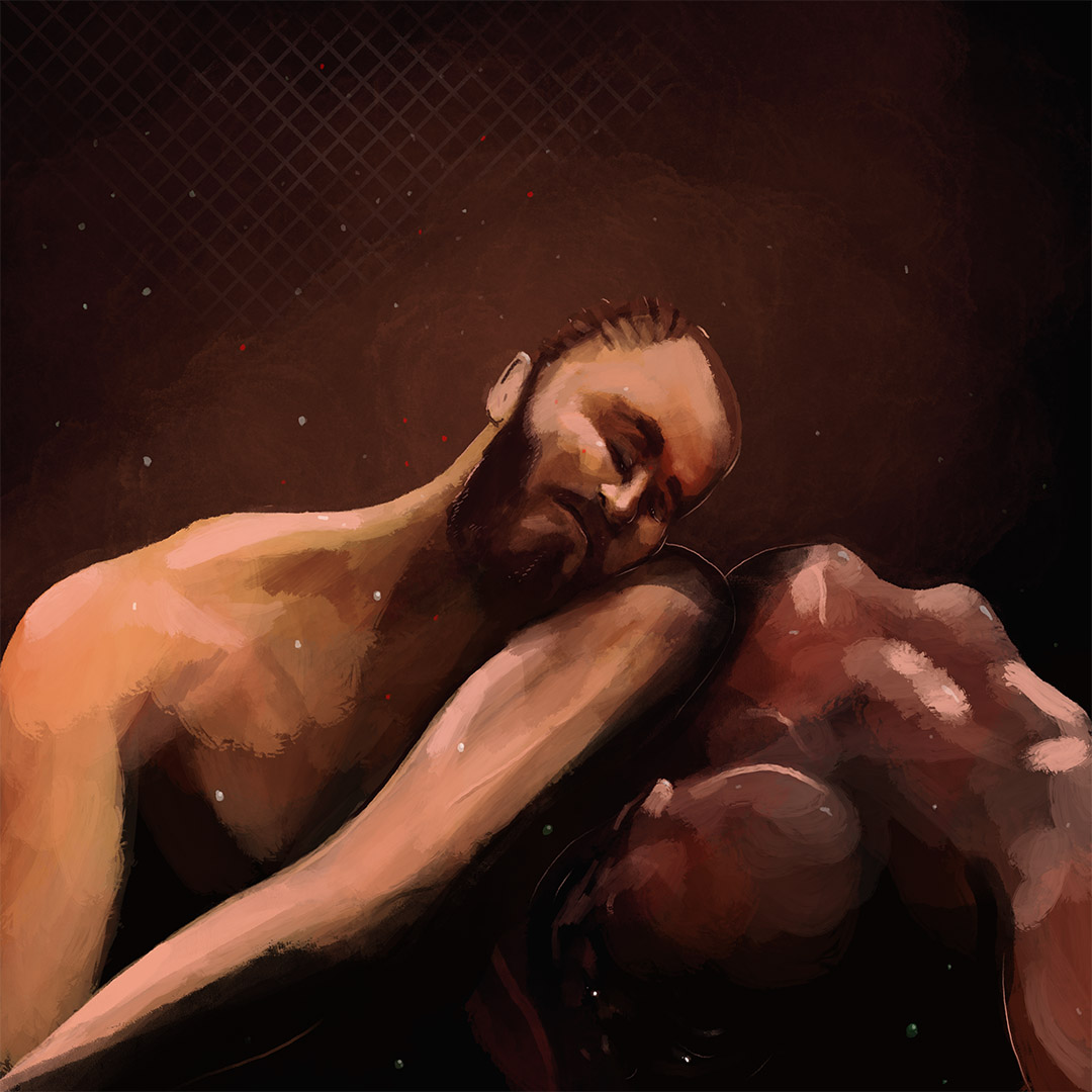 Jorge slept. <a href="/USMAN84kg/">KAMARU USMAN</a> defeats <a href="/GamebredFighter/">Jorge Masvidal</a> in his first KO loss. Wittman era Usman has been amazing to watch! This event had so many moments I wanted to draw it's upsetting. #ufc261 #mmaart #UsmanMasvidal2 #Usman #Masvidal #nigeriannightmare #baptism #sleepsolutions