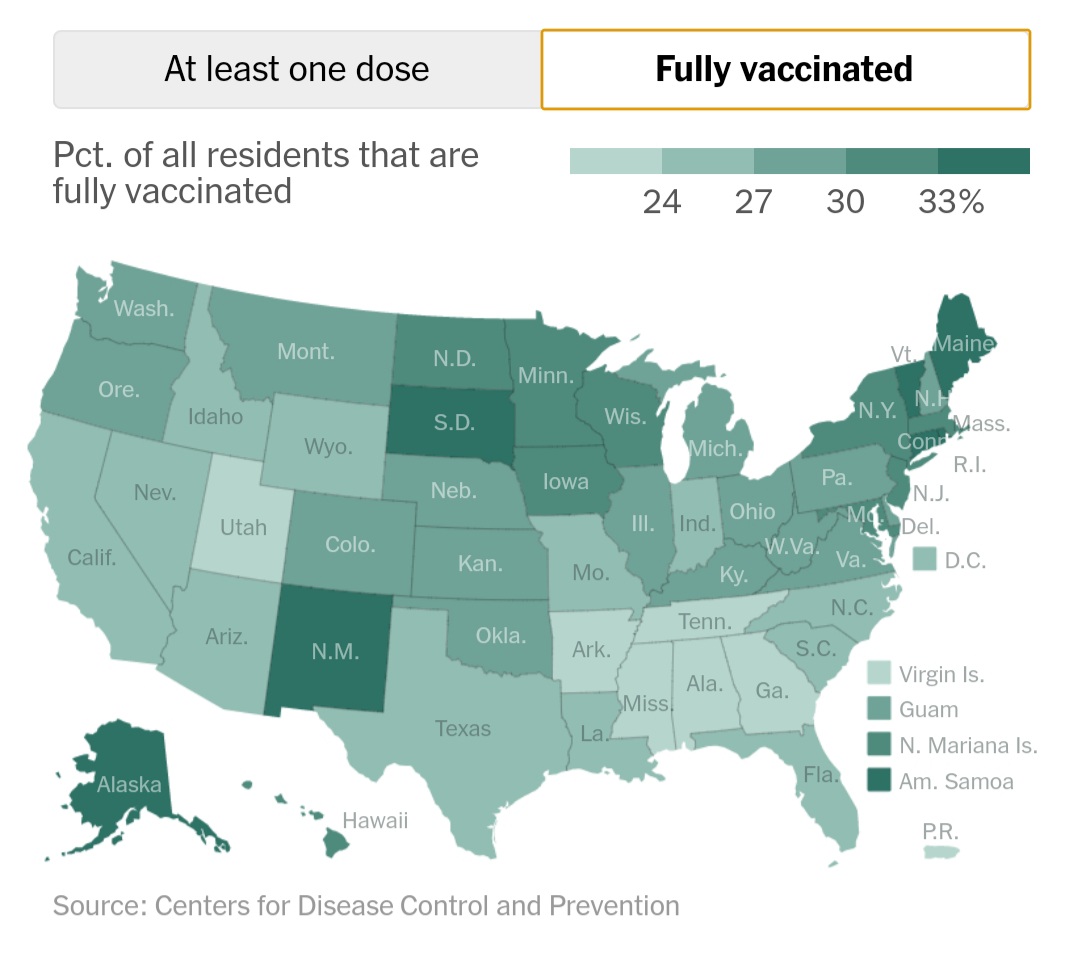Regardons maintenant la situation au pays de l'oncle Sam, les États-Unis .L'avancée de la vaccination n'y est pas uniforme, tout comme les restrictions appliquées. On va donc se pencher sur le meilleur de tous les États, le fier Texas.