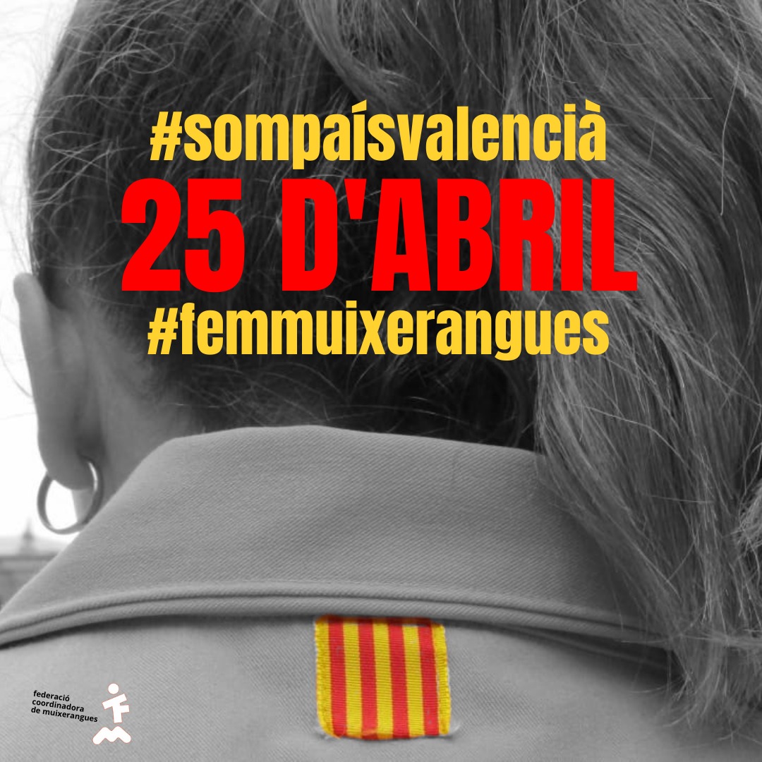 Hui, #25Abril celebrem que son part de la pinya que sosté la cultura i la identitat del nostre país... perquè #SomArrels #SomTradició #SomPaísValencià  <a href="/FCMuixerangues/">Federació Coordinadora de Muixerangues</a>