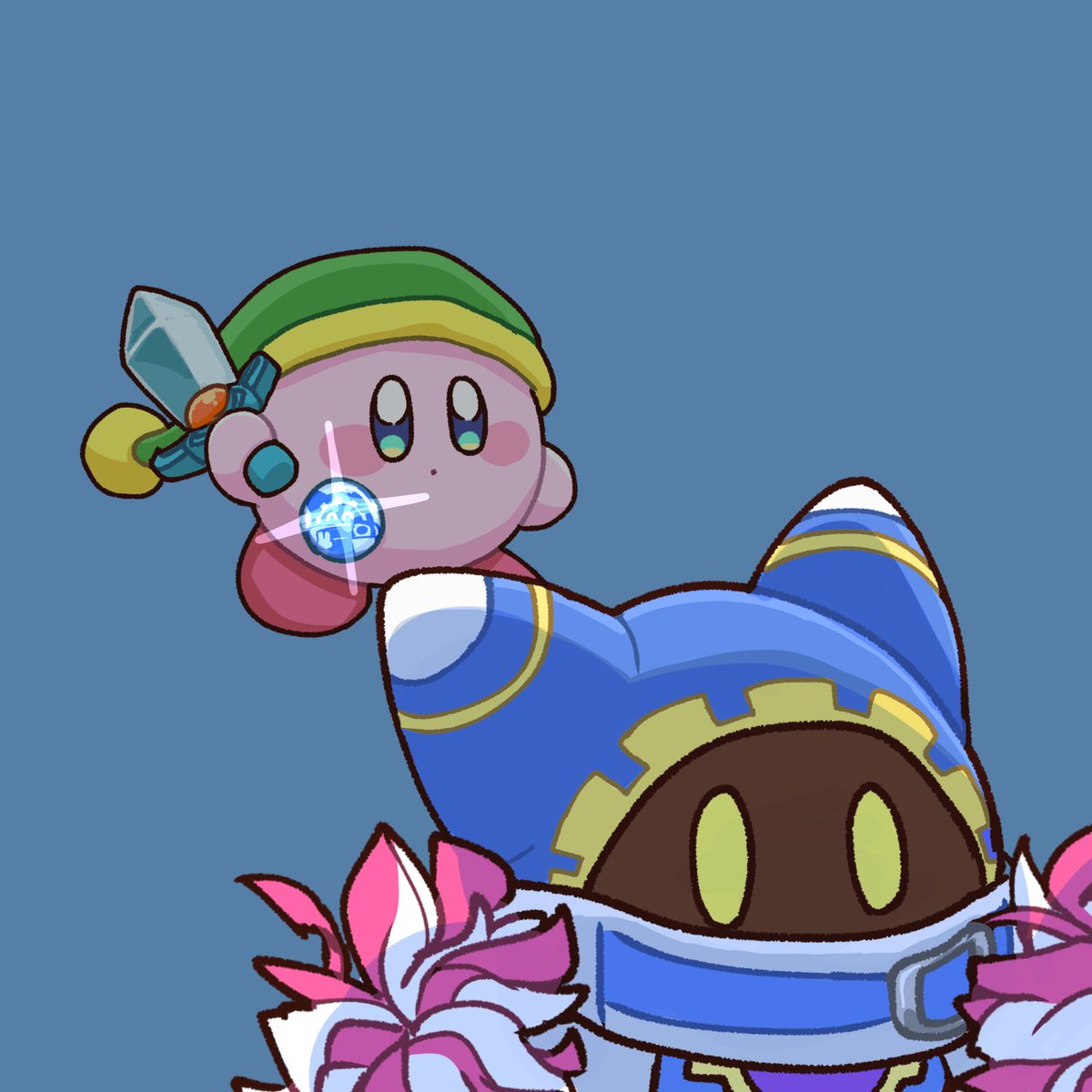kirby weapon green headwear sword no humans simple background holding holding weapon  illustration images