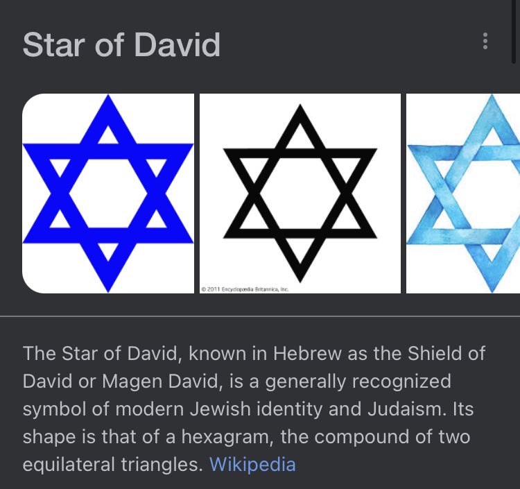 Starting with the symbol itself:The Star Of David is the modern symbol for Judaism and Jewish identity.The Nazis forced Jews and those who had Jewish relatives to wear these stars. They were forced to have it at a specific size. if it was too small, they would be prosecuted.