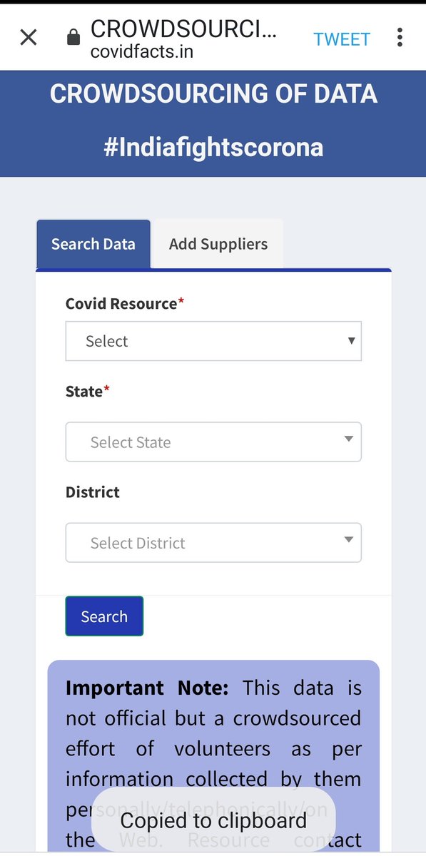 Another crowdsourced portal for real-time info on  #CovidIndia resources. Please RT and share widely. https://covidfacts.in/ 