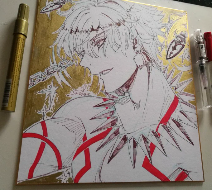 "Come forth, Enkidu!"

FGO Gilgamesh third ascension, shikishi commission for Jacelyn!

Congrats Jacelyn,for being 2nd person to achieve a bingo for my commissions lol.

#fgo #Gilgamesh #archer #fgogilgamesh 