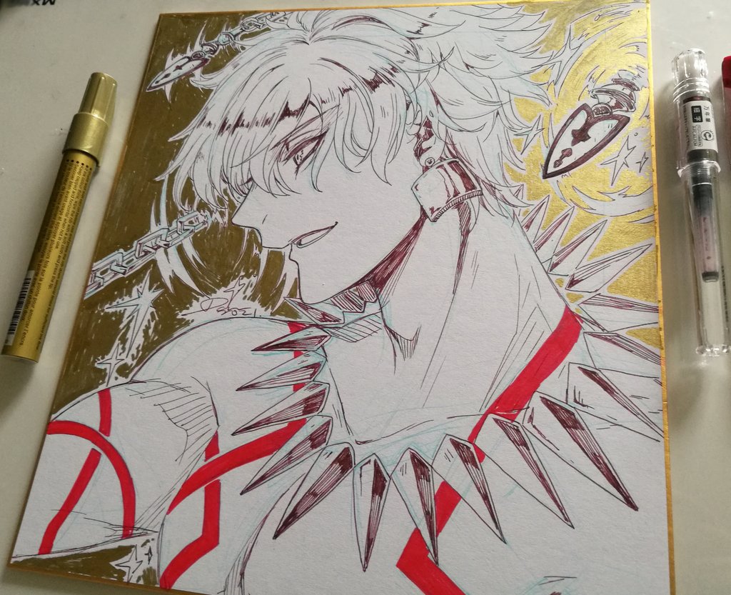 "Come forth, Enkidu!"

FGO Gilgamesh third ascension, shikishi commission for Jacelyn!

Congrats Jacelyn,for being 2nd person to achieve a bingo for my commissions lol.

#fgo #Gilgamesh #archer #fgogilgamesh 