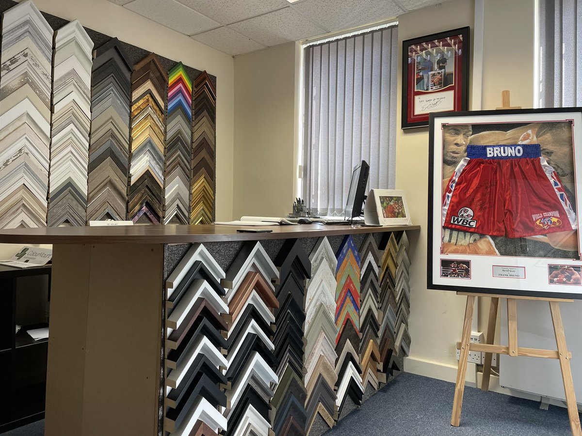 We’re back up and running and making fab frames again in our nice new clean studio located at Moulton Park in Northampton. 

Need a picture or some memorabilia framing? Let us know, we’d love to help. 

Have a great Sunday everyone.