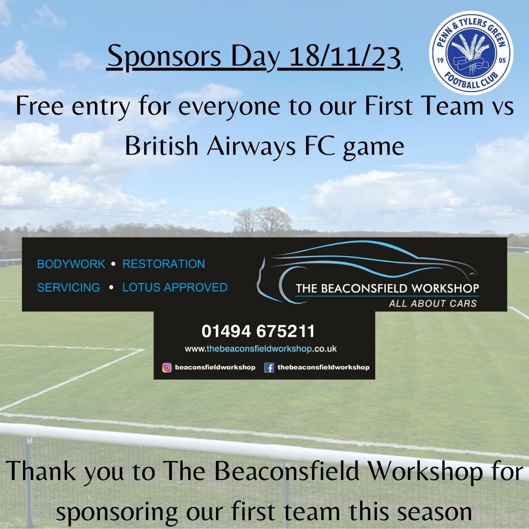 As part of our sponsor day this Saturday we wanted to say thank you to all our first team sponsors ⚽️💙#wearepenn #pennandtylersgreenfc