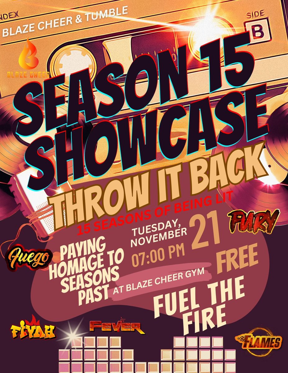 Blaze_Cheer's tweet photo. We can not wait to kickoff Season 15 with our Friends and Families❤️‍🔥 #FueltheFire #Season15 #BCT #ThrowitBack https://t.co/ijWnKtHEwA