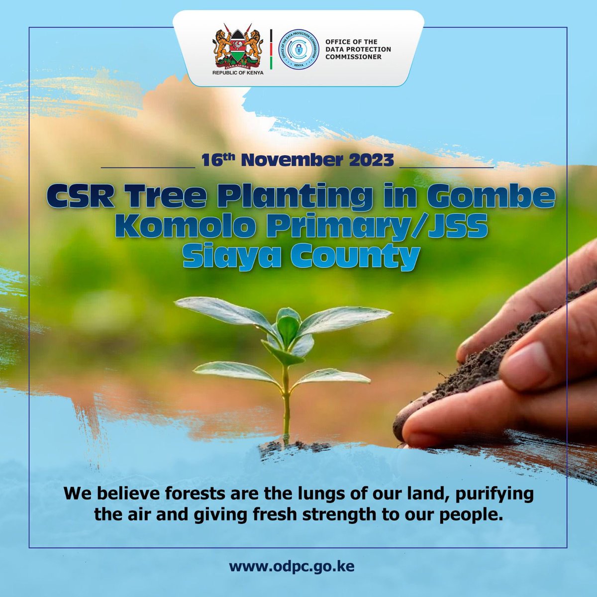 ODPC_KE's tweet photo. Excited for the upcoming tree planting exercise in Gombe Komolo Primary school, Siaya County.
#CSRfornature
#TreePlantingDay
#15billiontrees https://t.co/tTL1WtN2C8