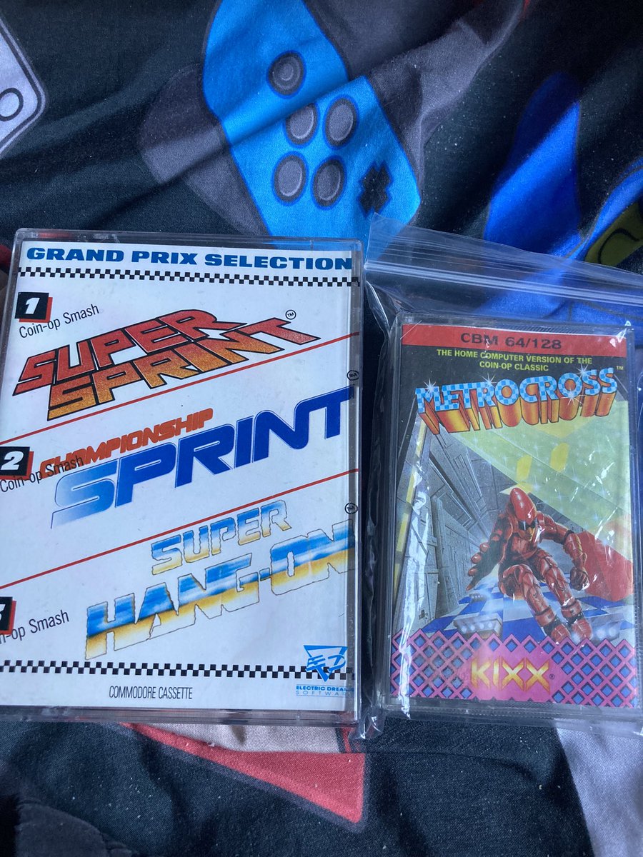 AdrianRavenscr2's tweet photo. Todays 2nd round of deliveries are more games for the #C64 from my youth 🥳 #SuperSprint #ChampionshipSprint #SuperHangOn #Metrocross #Commodore #retrogamer #GamersUnite https://t.co/W4ZHJlDTEp