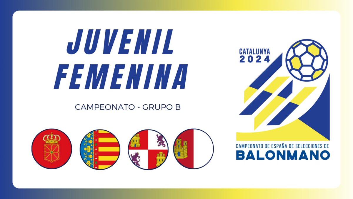 cesa2026bmCAT's tweet photo. @RFEBalonmano @FedCatHandbol @fedmadridbm 🌟 Definido el sorteo del @cesabm2024CAT

🏆 Campeonato de España 
🤾🏻‍♀️ Juvenil femenina

📊Grupo B
Navarra
Comunidad Valenciana
Castilla y León
Castilla La Mancha

#CESA2024Cat https://t.co/KTmIztkkRQ