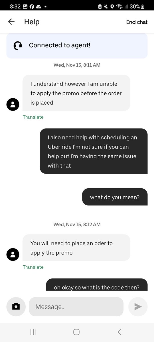 xMicrosoftx's tweet photo. @UberEats Your customer service is very poor and keeps providing me with conflicting information regarding a promo failure issue. https://t.co/stiWeHwhMZ
