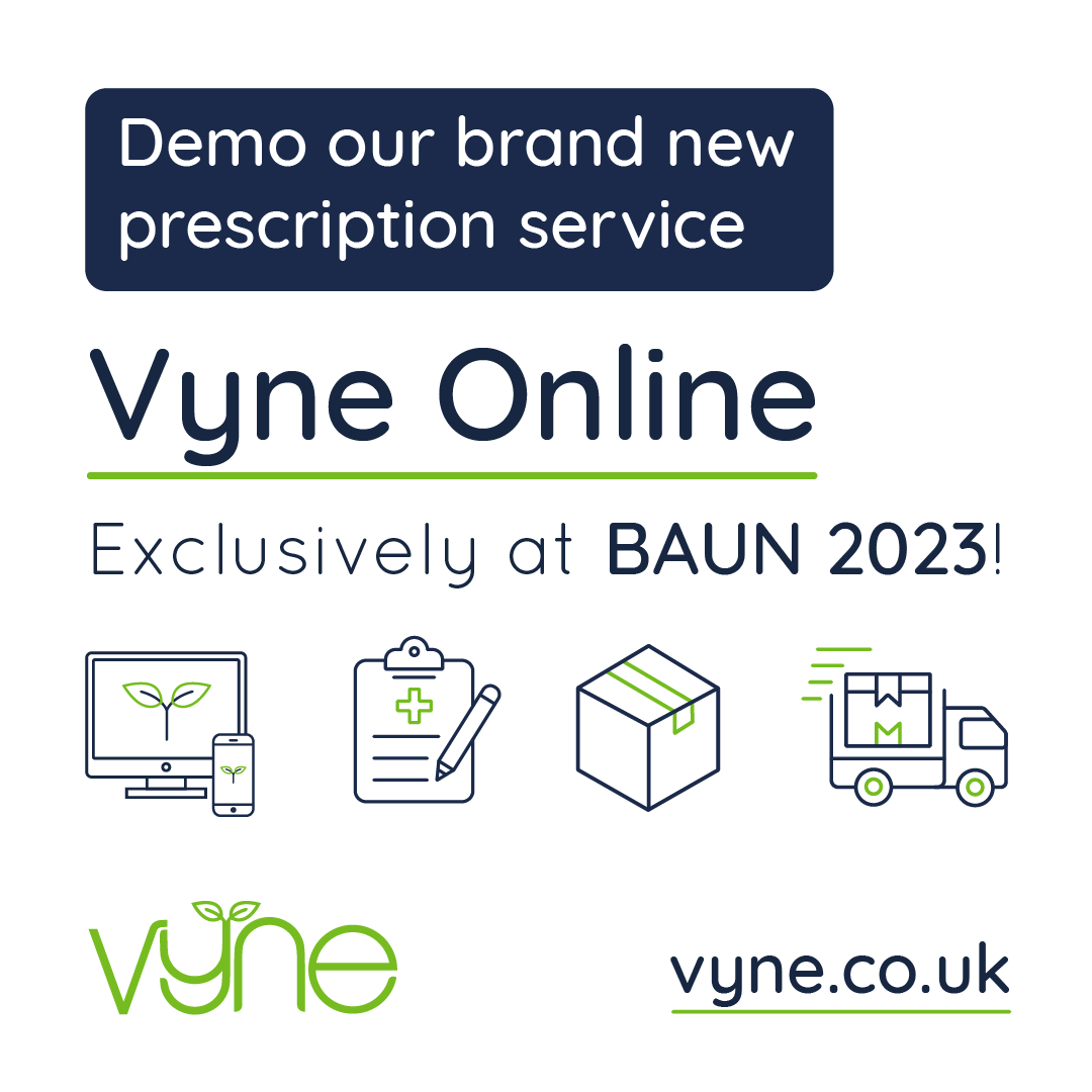 VyneOnline's tweet photo. We're going to be at BAUN 2023 in Liverpool on Monday 20th November and Tuesday 21st November!

You can demo our brand new prescription service, Vyne Online at stand 42. Come say hello!

#BAUN2023 https://t.co/EgwTS0P1eS