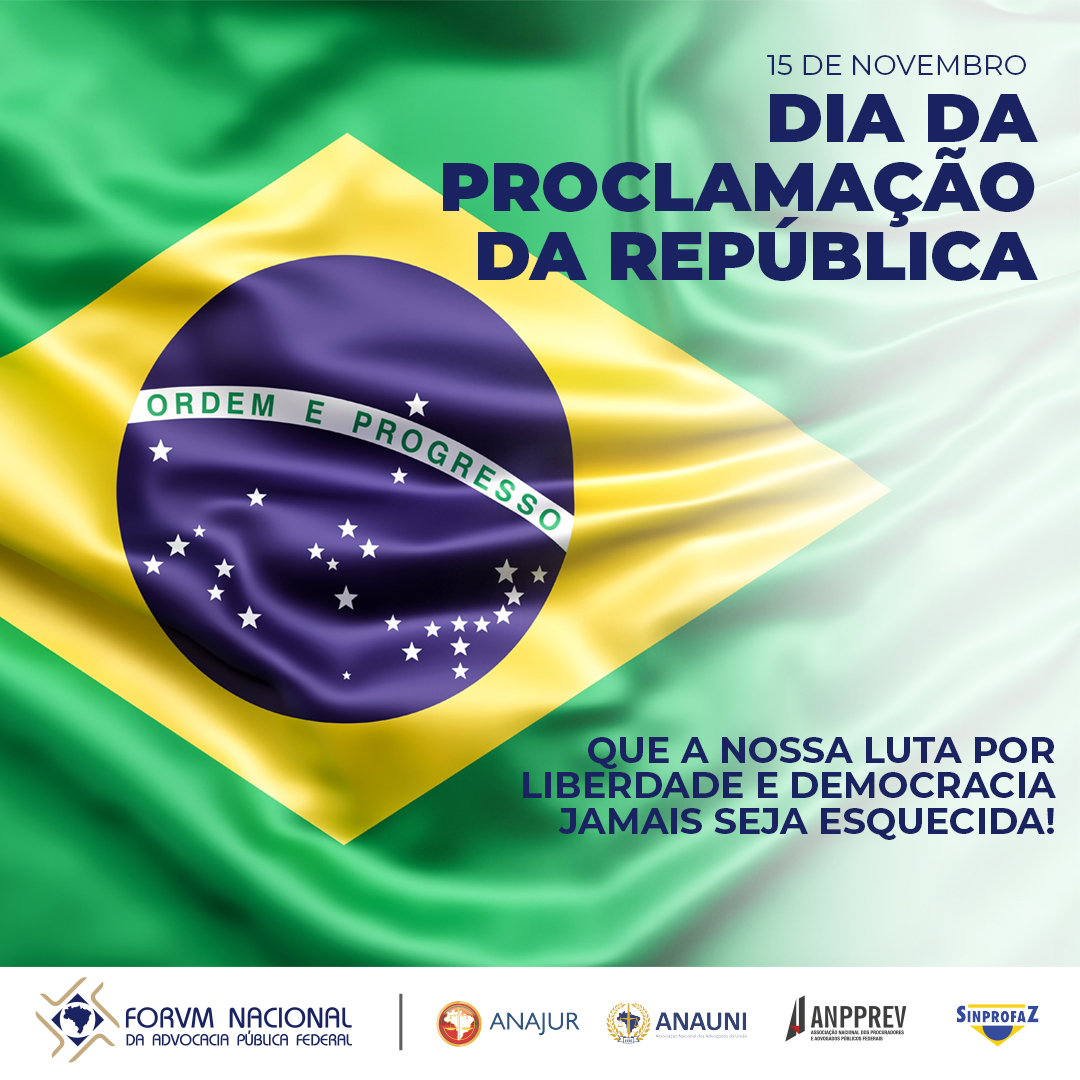 forvmnacional's tweet photo. #proclamacaodarepulica - Que a nossa luta por liberdade e democracia jamais seja esquecida!

#advocaciapublica #forumnacional #AGU #anauni #anpprev #sinprofaz #anajur https://t.co/jdjYqIMJlU