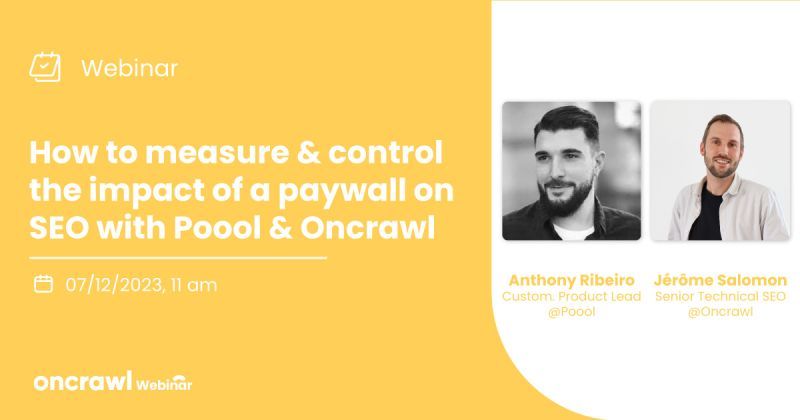🎉 Ready to level up your #technicalSEO efforts? We’re teaming up with <a href="/PooolTech/">Poool</a> in our first ever joint webinar to look at the implementation of paywalls and also how to measure their impact on your technical SEO 🎯

app.livestorm.co/poool/how-to-m…