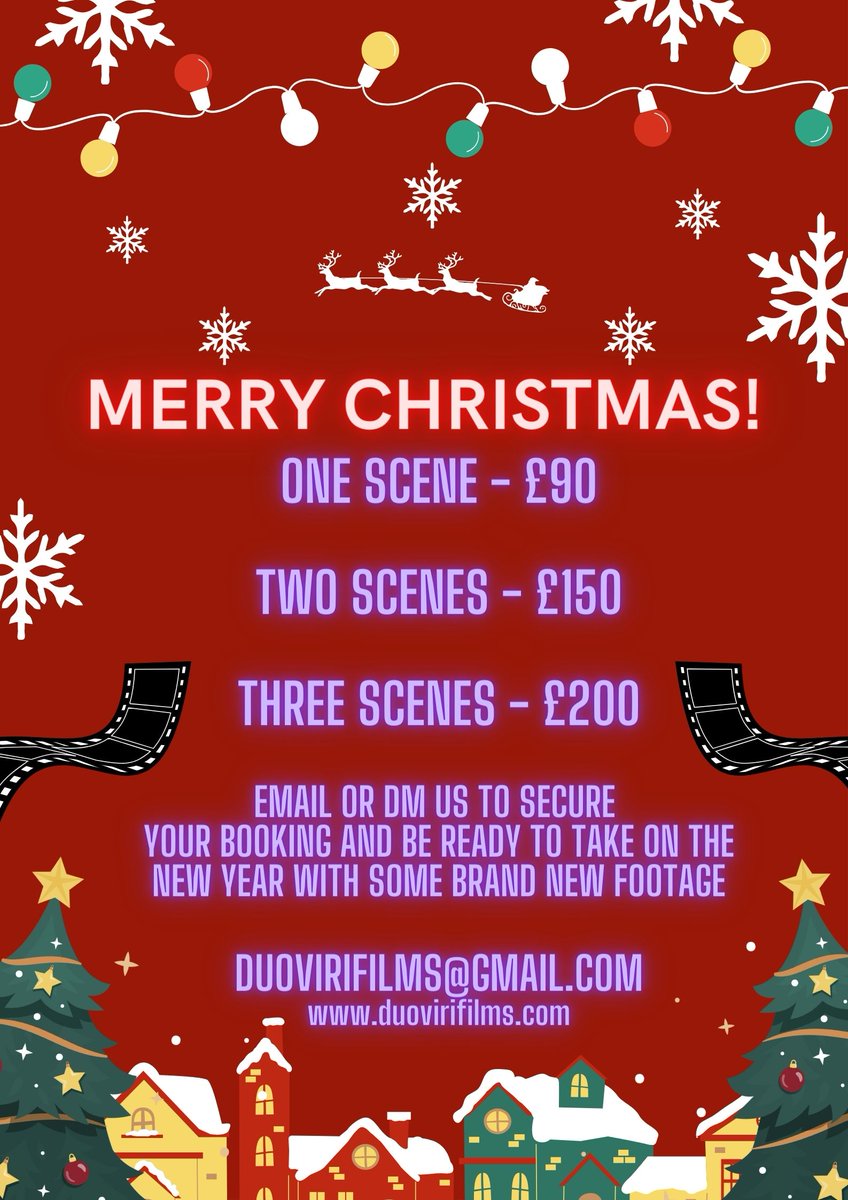 🎄CHRISTMAS SALE is here!🎄What's included: 
- Initial consultation
- Filmed with 4k and specific lighting and sound software.
- Carefully constructed to showcase YOU.
- Post-production with an initial first draft for your own personal viewing and feedback.
#actor #showreel #film