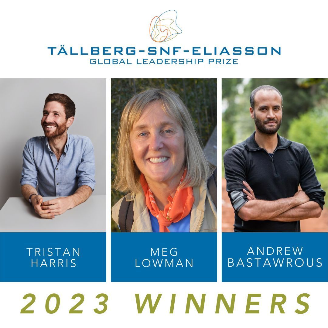 Congratulations to the winners of the 2023 Tällberg-SNF-Eliasson Global Leadership Prize. Andrew Bastawrous of @peekteam, @canopymeg, and @tristanharris, are innovative, values-driven leaders working at a global level across a variety of fields. #TLML #PromotingLeadership