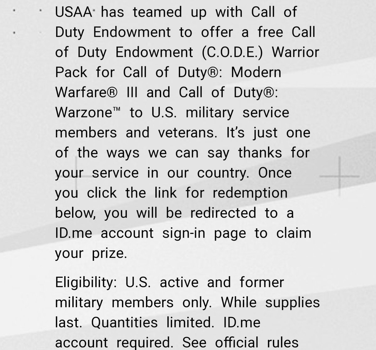 Captinspaulding's tweet photo. @CODE4Vets @CallofDuty I love how this " limited Veteran / active duty military only" pack is now available for everyone. https://t.co/fxRSq47vzK