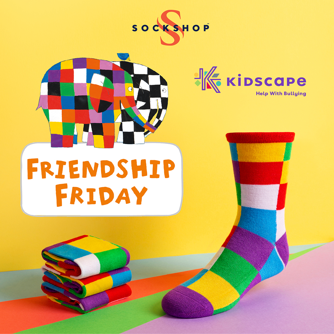 sockshopuk's tweet photo. Celebrate #FriendshipFriday on 17th November with #ElmertheElephant and @Kidscape🐘🌈
We are supporting our friends at anti-bullying charity #Kidscape with our #Elmer bamboo patchwork pattern socks in sizes for all the family! With 10% from each pair sold is donated to Kidscape! https://t.co/fuDM8ZD7Me
