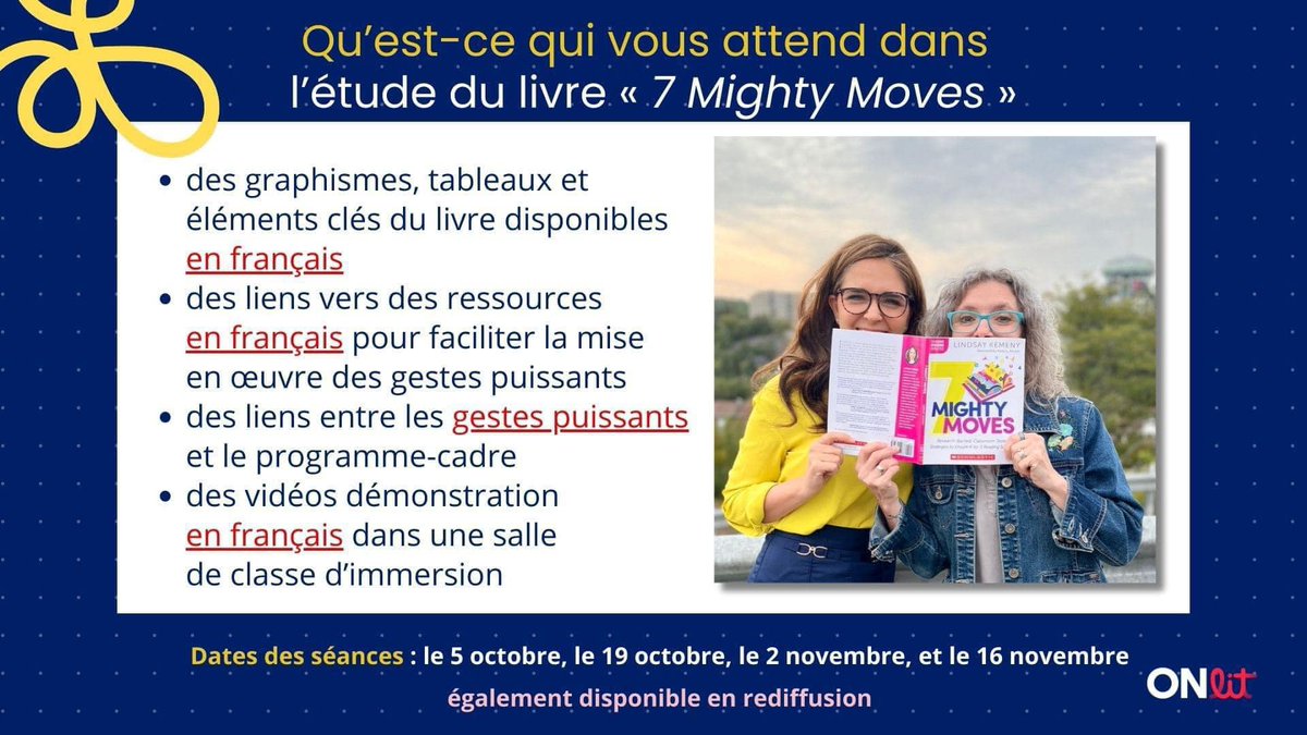 micheleminorc's tweet photo. Soyez des nôtres demain pour l'étude du livre « 7 Mighty Moves » de @LindsayKemeny  
@ONlit_social  #AlphaGraphe @IdaOntario #DyslexiaCanada 
https://t.co/DgoykhN8Sv
Webinaire 1 - https://t.co/95ODjV6W4U
Webinaire 2 - https://t.co/ktY6FT1mc9
Webinaire 3 - https://t.co/yMKdimJCdk https://t.co/ccxyMX7Zuv