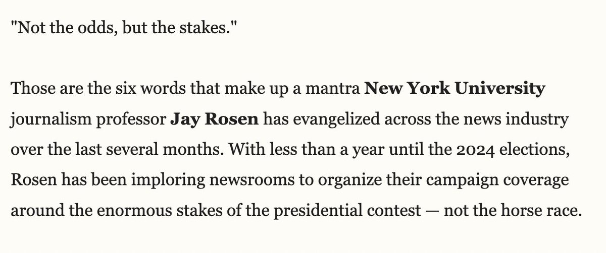 jayrosen_nyu's tweet photo. My thanks to CNN's @oliverdarcy for this write-up of an idea worth speading: "Not the odds, but the stakes." https://t.co/VUOu1VHmmB https://t.co/BpEDPwj4ur