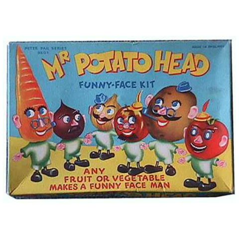 The first toy advertised on television is often attributed to Mr. Potato Head. Mr. Potato Head is a popular children's toy that allows users to create a character by attaching various plastic parts to a potato-shaped body. The toy was originally introduced in 1952 by George