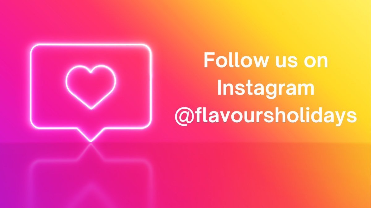 Come on over and follow us on Instagram - FlavoursHolidays

We have Reels, videos, photos and more! Plus you'll be supporting an independent travel business.

Benefits to you? Holiday inspiration ideas and photos of amazing destinations, food and drink 😍

Follow us? #INSTAGRAM