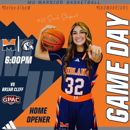 🟠🟠Home Opener🔵🔵 
Come out to support your Lady Warriors 
as they take on the Chargers of Briar Cliff.