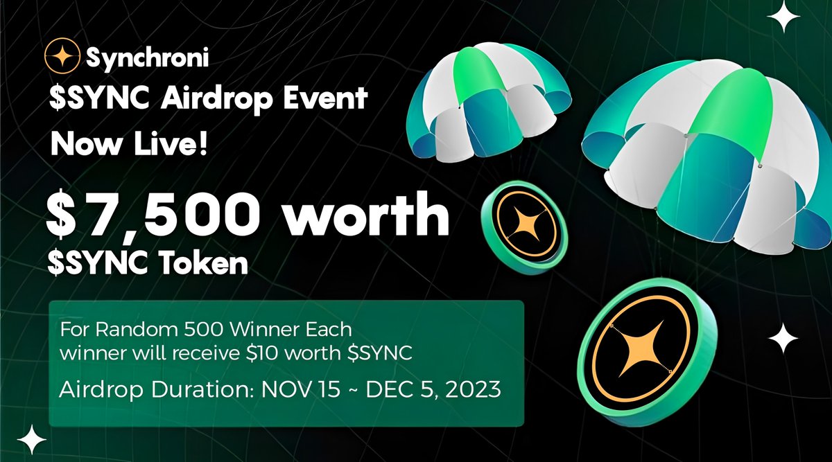 AirdropBrotherX's tweet photo. ๐ช Airdrop: Synchroni
๐ธ Reward: $10 worth $SYNC
๐
End date: 5th December
๐ Winner: 500 Random
๐ฅ Top 50 Referal: Each $50 worth $SYNC
๐ Airdrop Link: https://t.co/Fyx2ISQM8a
๐ Do the tasks on the bot & submit your data
#Airdrop #Airdrops #Bitcoin #Synchroni $SYNC #Crypto https://t.co/mlEHWpdpyW
