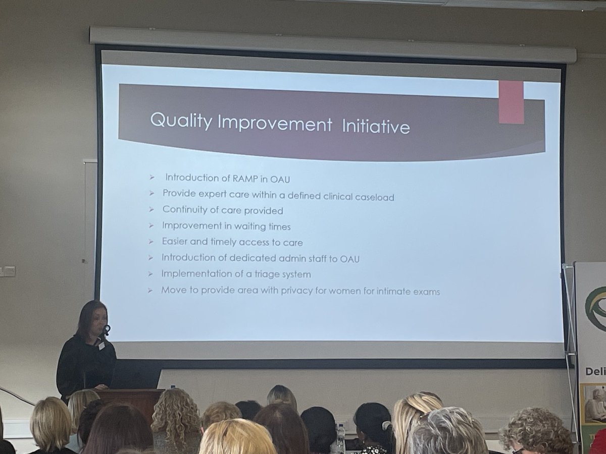 Excellent presentation by Susan Sherwood AMP ⁦@lukes_ck⁩ on the quality initiative “Introduction of a RAMP to the Maternity Obstetric Assessment Unit” ⁦@IEHospitalGroup⁩ Nursing & Midwifery Symposium ⁦@NmpdDskw⁩ ⁦@sharonegan24⁩